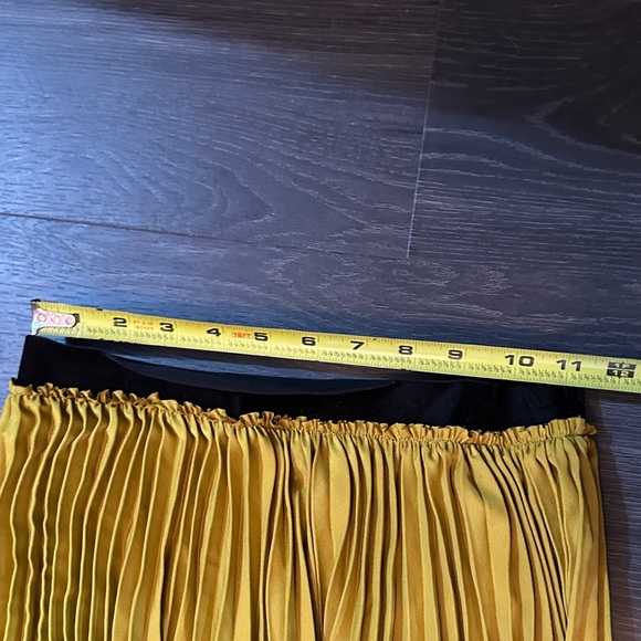 Zara yellow/green Pleated Midi Skirt - Picture 5 of 6
